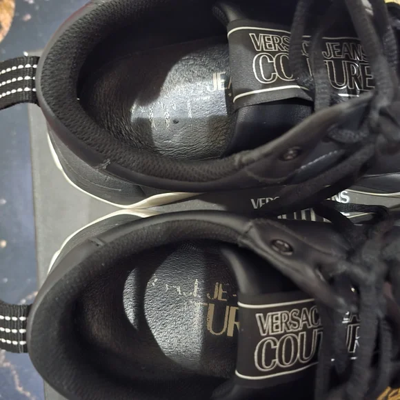 Versace Jeans Couture Black and Gold Men's Sneakers - Picture 6 of 10